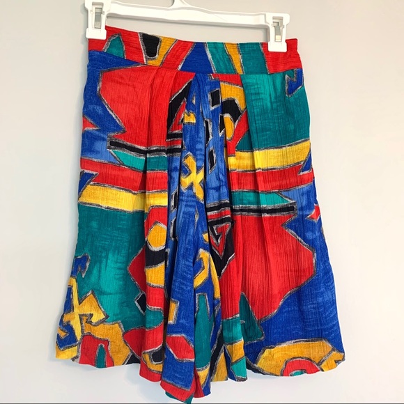Vintage Pants - Vintage Retro 80’s Colorful High Waisted Shorts